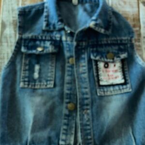 Kids Denim Vest Jacket - Blue